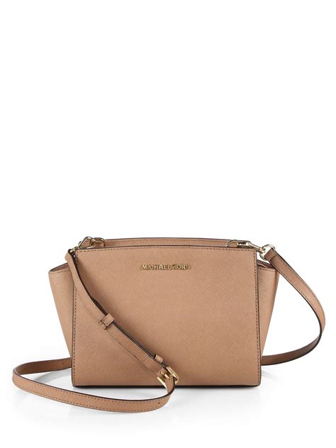 michael kors selma mid leather messenger bag|Michael Kors selma medium satchel.